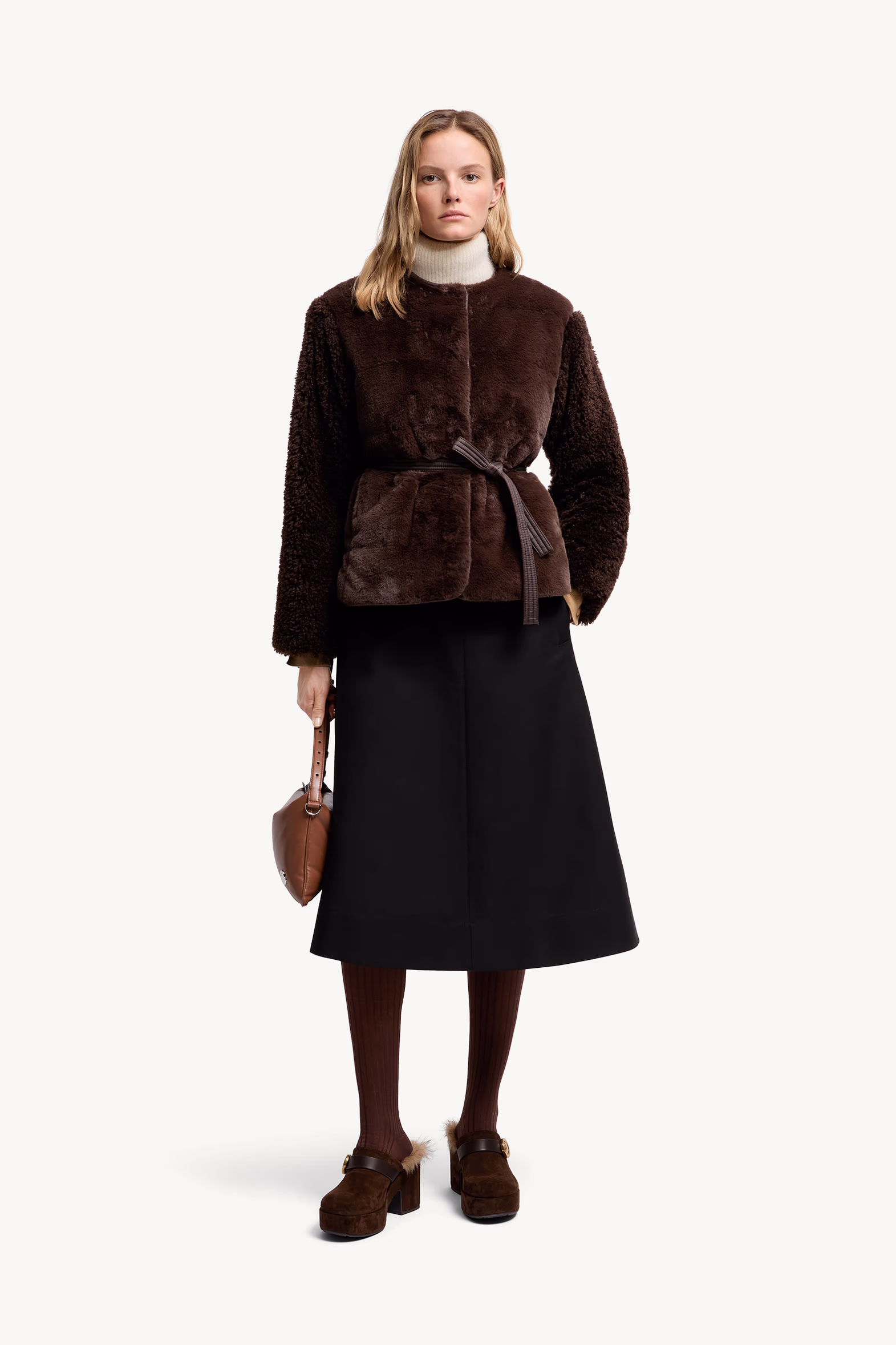 Jupe midi en coton Femmes Noir Moncler 0